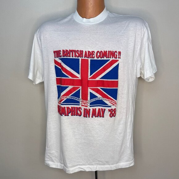 Vintage 1980s Memphis in May Festival 88 The British are Coming T-Shirt, Large - Picture 1 of 3